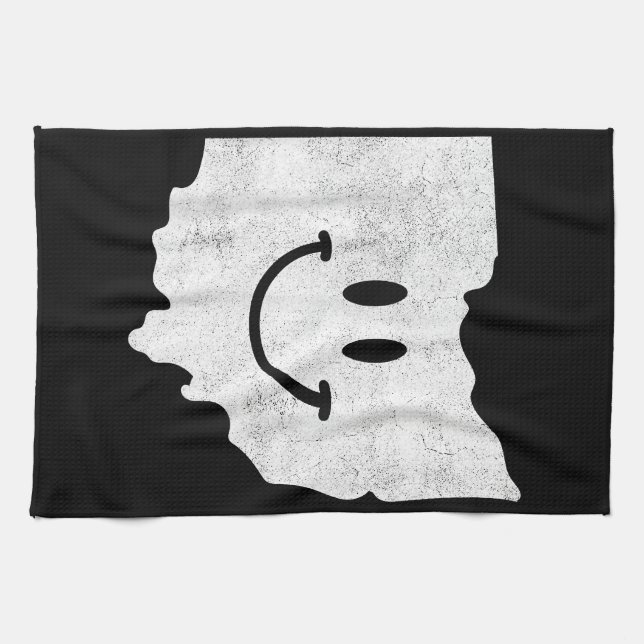 Smiling in OH – Funny Ohio Happy Face  Tea Towel (Horizontal)