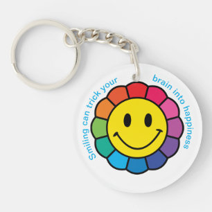 Smiling  into happiness key ring