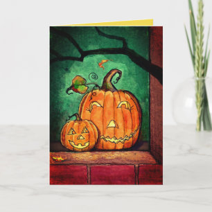 Smiling Jack-o'-Lantern Greeting Card