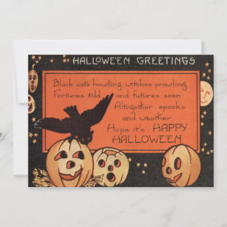 Smiling Jack O Lantern Pumpkin Owl Man In The Moon