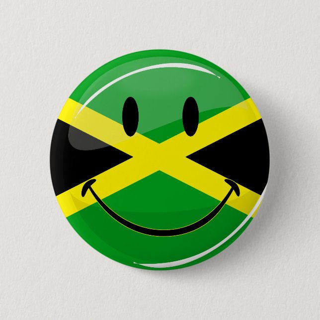 Smiling Jamaican Flag 6 Cm Round Badge (Front)