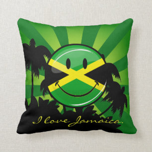 Smiling Jamaican Flag Cushion