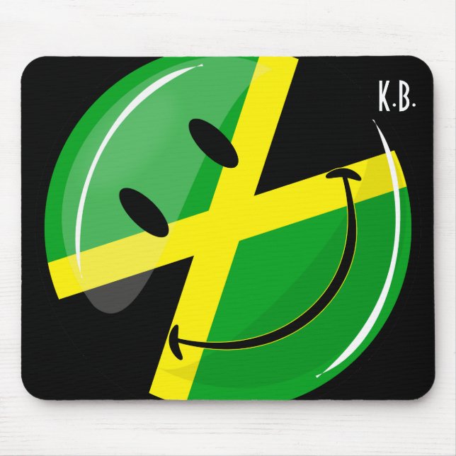 Smiling Jamaican Flag Mouse Pad (Front)