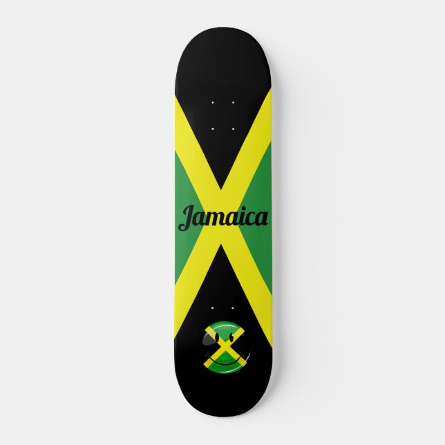 Smiling Jamaican Flag Skateboard (Front)