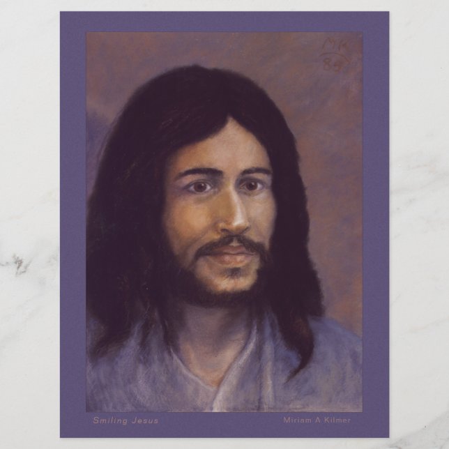 Smiling Jesus Pastel Painting by Miriam Kilmer (Front)