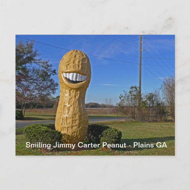 Smiling Jimmy Carter Peanut - Plains Georgia Postcard (Front)