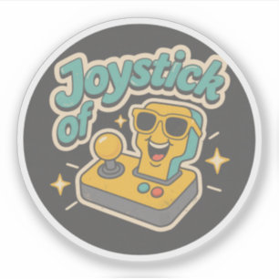 Smiling Joystick Radiating Happiness Badge