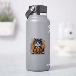 Smiling Kawaii Black & White Cat – Trick or Treat