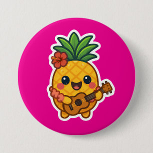 Smiling Kawaii Pineapple – Tropical 7.5 Cm Round Badge