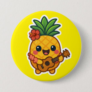 Smiling Kawaii Pineapple – Tropical 7.5 Cm Round Badge