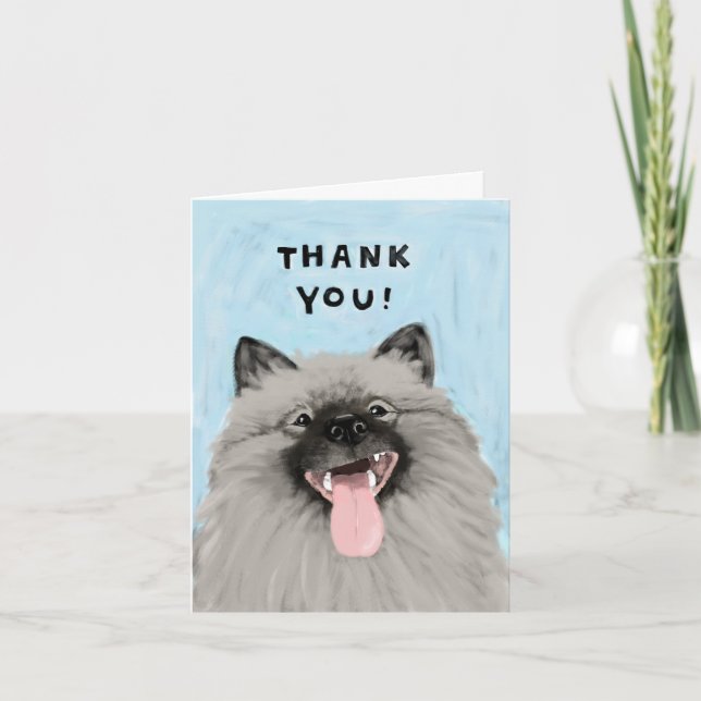 Smiling Keeshond Thank You (Front)