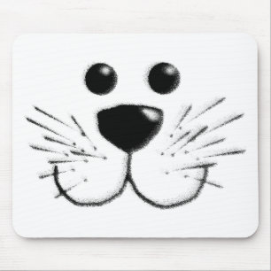 Smiling Kitty Cat Face Mouse Pad