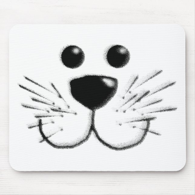 Smiling Kitty Cat Face Mouse Pad (Front)