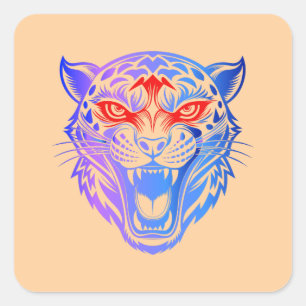 Smiling Kitty Square Sticker