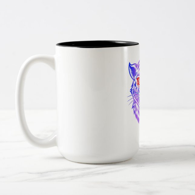 Smiling Kitty Two-Tone Coffee Mug (Left)