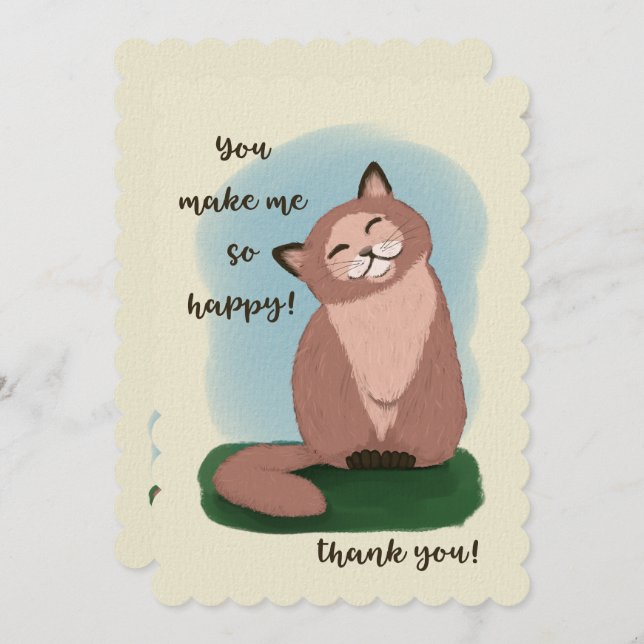 Smiling Kitty You Make Me So Happy Thank You (Front/Back)