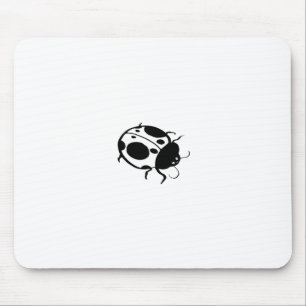 Smiling Ladybug  Black and White Mini - Mouse Pad