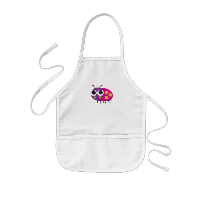 Smiling Ladybug on Children's Apron (Front)