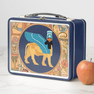 Smiling Lamassu Metal Lunchbox