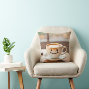 Smiling Latte By Sunny Window Cushion