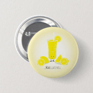 Smiling Lemonade Glass   Button