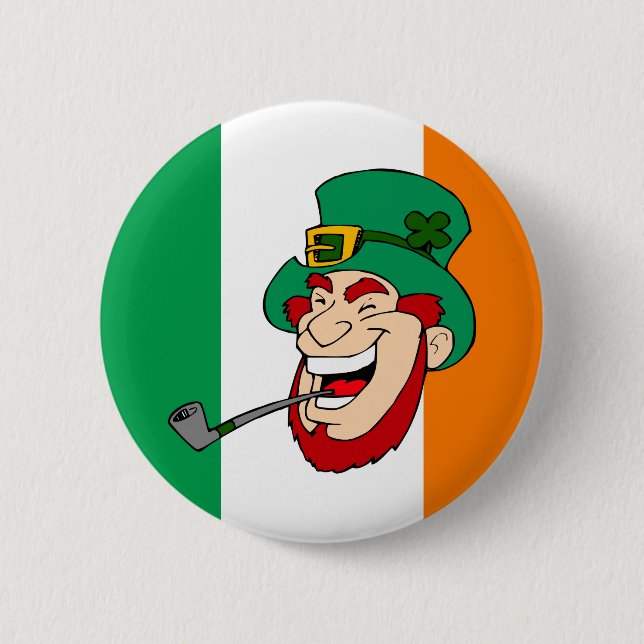Smiling Leprechaun St. Patrick's Day 6 Cm Round Badge (Front)