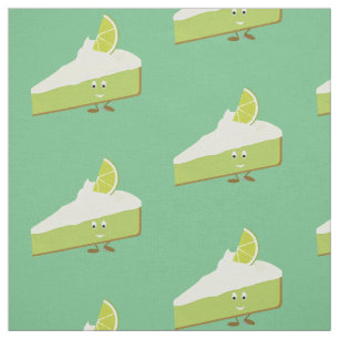 Smiling lime pie slice fabric