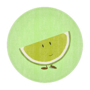 Smiling lime slice cutting board