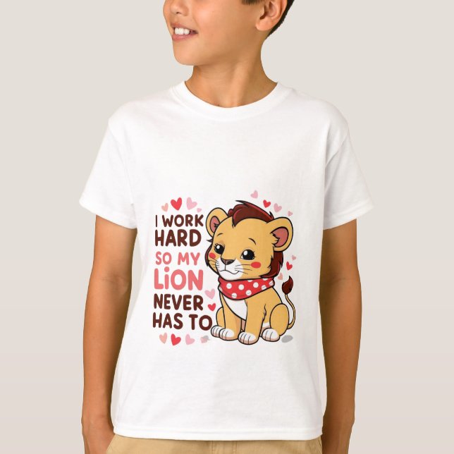 Smiling Lion Cub – Cute Happy Baby Lion T-Shirt (Front)