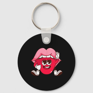 Smiling Lips Cartoon Valentine's Day Teens Casual Key Ring