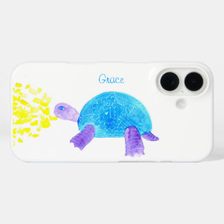 Smiling Little Turtle Watercolor iPhone 16 Case