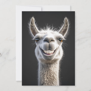 Smiling Llama Close-Up Invitation