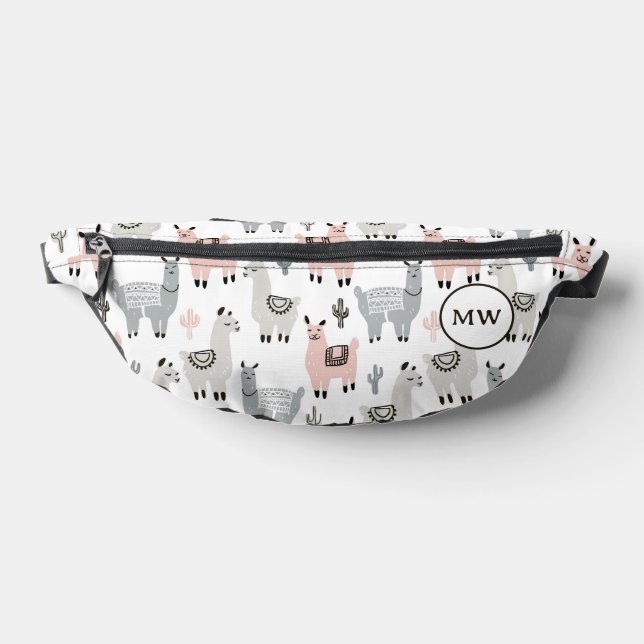 Smiling Llamas Pattern Bum Bags (Lay Down)