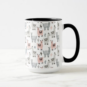 Smiling Llamas Pattern Mug
