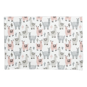 Smiling Llamas Pattern Pillowcase