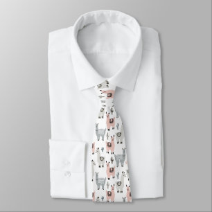 Smiling Llamas Pattern Tie