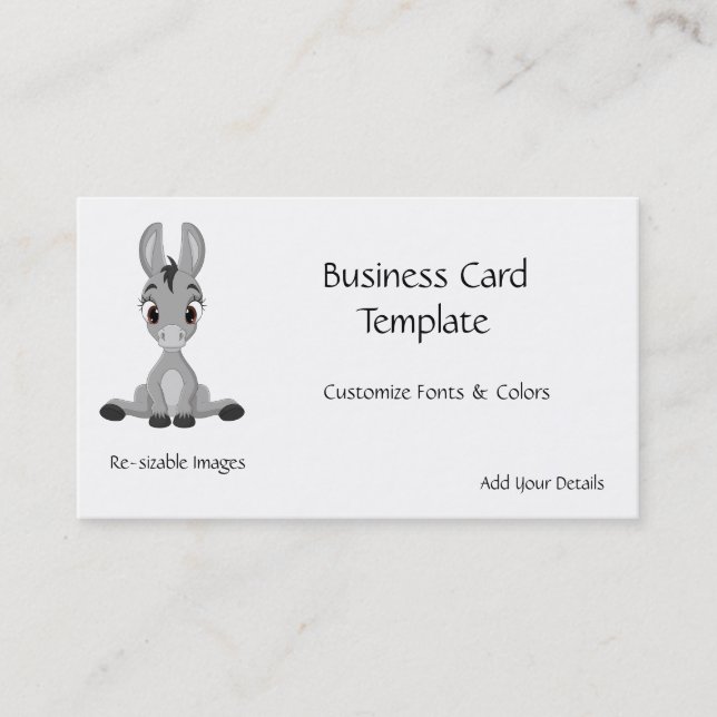 Smiling Logo Donkey Business Card (Front)