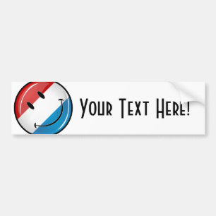 Smiling Luxembourg Flag Bumper Sticker