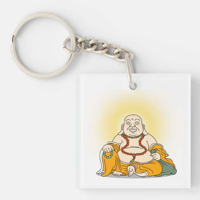 Smiling Maitreya Buddha keychain (Front)