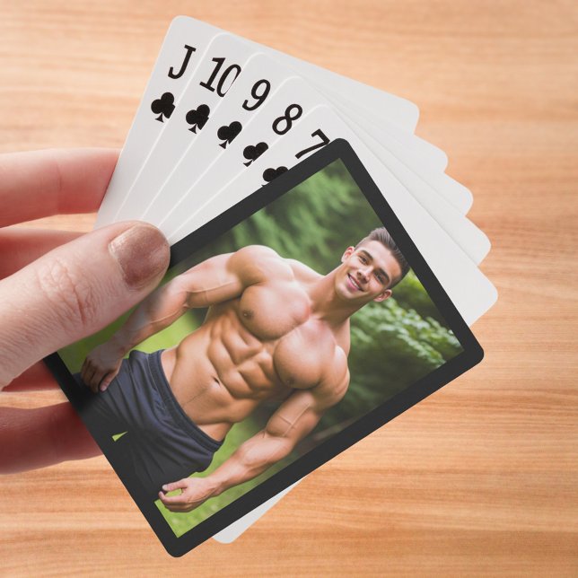 Smiling Male Bodybuilder | Playing Cards (Smiling bodybuilder on playing cards)