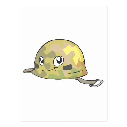 Smiling Male Soldier Hat Postcard