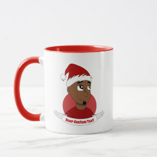Smiling man Christmas cartoon Mug