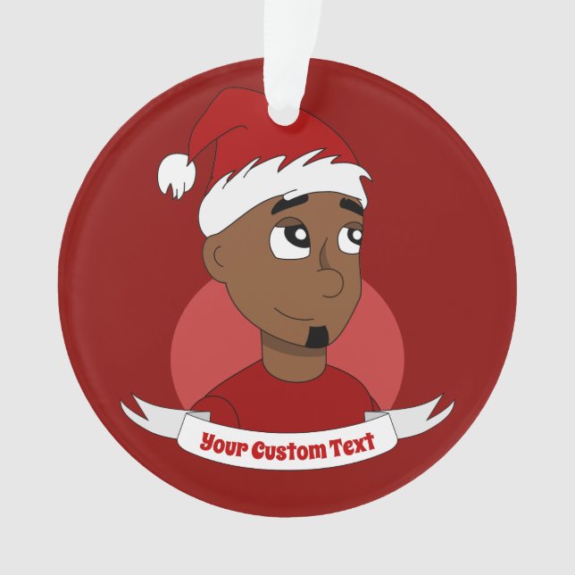 Smiling man Christmas cartoon Ornament (Front)