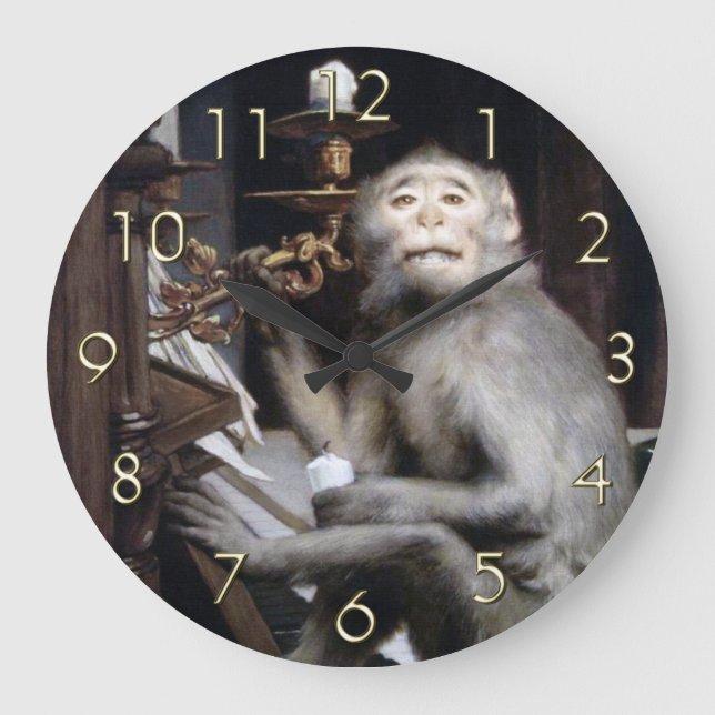 Smiling Monkey Large Clock (Front)