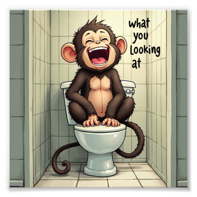 Smiling monkey photo print (Front)