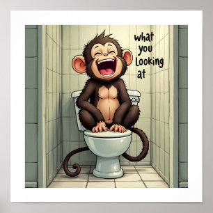 Smiling monkey poster