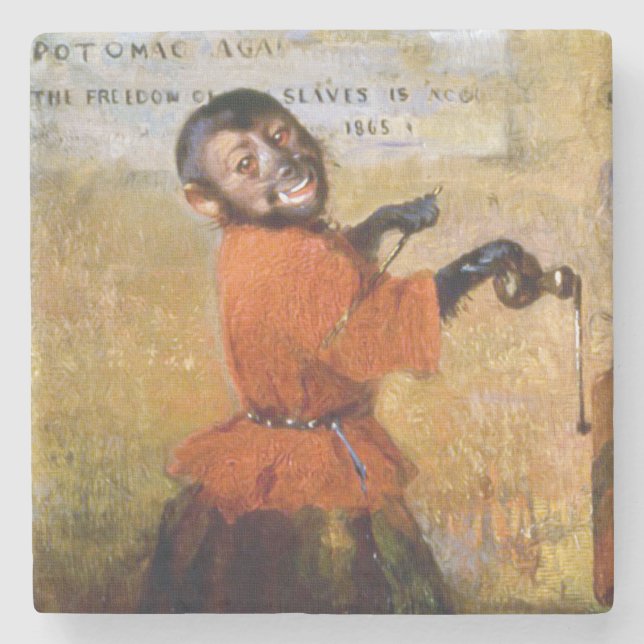 Smiling Monkey Stone Coaster (Front)