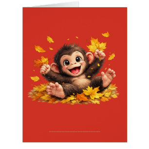 Smiling Monkey with Big Eyes Playful Tropical