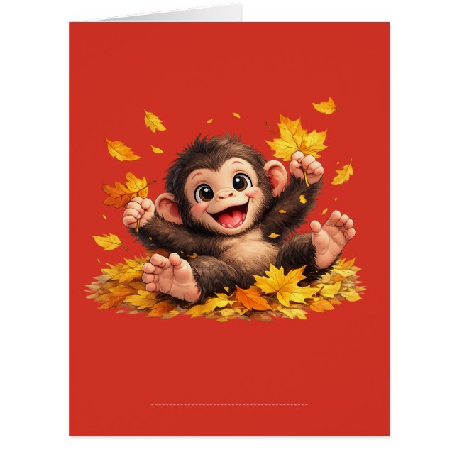Smiling Monkey with Big Eyes Playful Tropical  (Front)