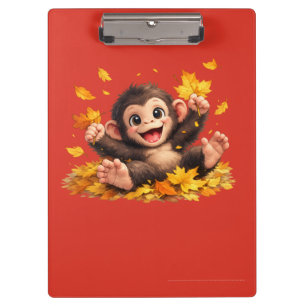 Smiling Monkey with Big Eyes Playful Tropical Clipboard